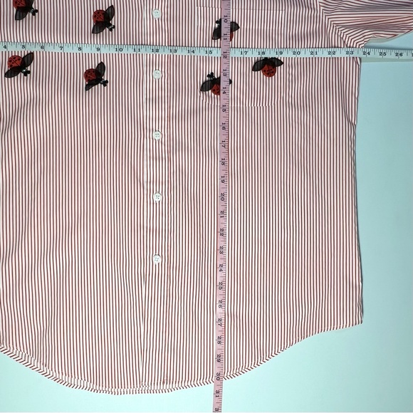 Mili Designs Striped Button Up Lady Bug Shirt Large - Picture 8 of 11